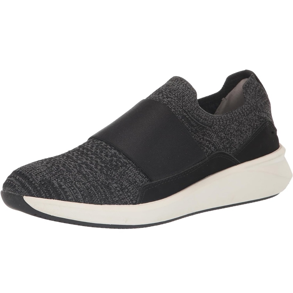 Clarks Womens Un Rio Knit Womens Sz 10 EUC Gray Black Spaceknit White Trim